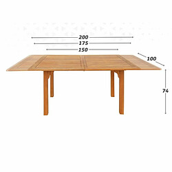 Aktive Table de jardin extensible - Bois naturel
