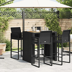 Avis vidaXL Table de bar de jardin - Résine tressée et acacia