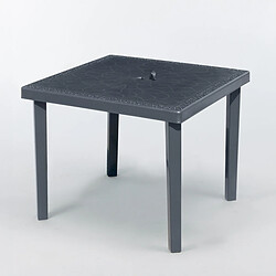 Grand soleil table carrée rotin - Noir