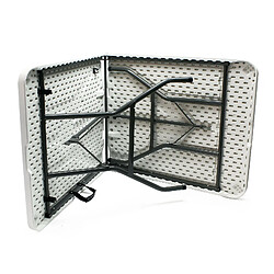 Avis Helloshop26 Table de camping pliante - Gris clair