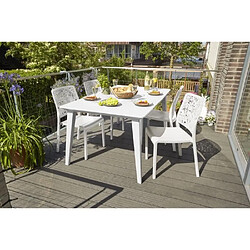 Allibert table de jardin Lima - Blanc