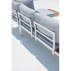 Acheter Concept Usine Salon de jardin 4 places en aluminium et acier blanc et gris LOLEA