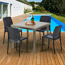 Grand Soleil Table et Chaises Boheme Blanc