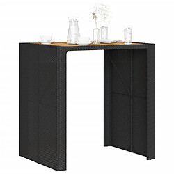 Acheter vidaXL Table de bar de jardin - Résine tressée et acacia