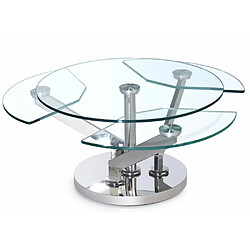 Inside 75 Table basse ronde pivotante - Transparent