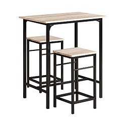 SoBuy OGT10-N Table Haute avec 2 Tabourets