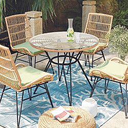 The home deco factory Table de jardin rectangulaire - Noir