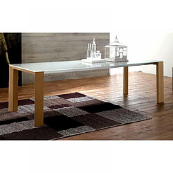 Inside 75 Table à manger extensible en verre - Blanc Table à manger extensible - plateau en verre - forme rectangulaire - style design