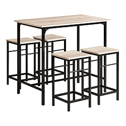 SoBuy OGT11-N Table + 4 Tabourets - Noir