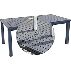 Jardiline Santorin Table extensible 10 places - Aluminium - Teck grisé - Rallonge automatique - 180/240 x 100 x 76 cm