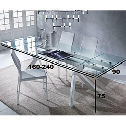Inside 75 Table à manger extensible verre - Transparent