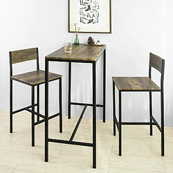 SoBuy Set 1 Table de Bar + 2 Chaises OGT03-XL