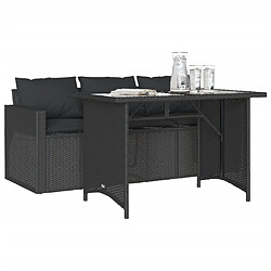Avis vidaXL Ensemble à manger de jardin coussins 2pcs - Noir