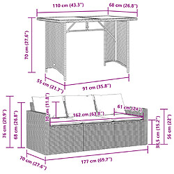 vidaXL Ensemble à manger de jardin coussins 2pcs - Noir pas cher
