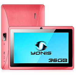Yonis Y-tt76g36n - Rose Tablette tactile Android 7 pouces - IPS 1024x600 - Quad-Core 1,34 GHz - Wi-Fi - Bluetooth - MicroSD incluse 32 Go - Jack 3,5 mm - Caméras avant/arrière