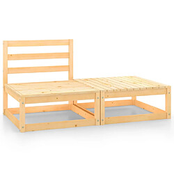 vidaXL Salon de jardin 2 pcs - Bois de pin