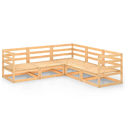 vidaXL Salon de jardin 5 pcs - Bois de pin massif