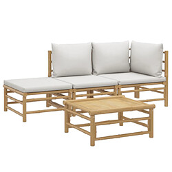 Avis vidaXL Salon de jardin 4pcs - Bambou