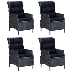Acheter vidaXL Ensemble à manger de jardin 5 pcs - Gris foncé Résine tressée