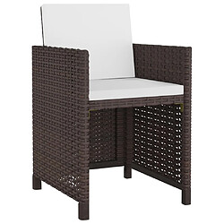 Avis vidaXL Ensemble à dîner extérieur 11 pcs résine tressée marron
