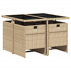 Avis Ensemble à manger de jardin vidaXL avec coussins 5 pcs - Beige