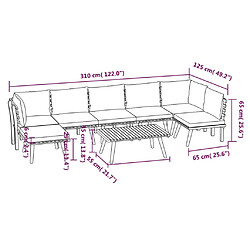 vidaXL Salon de jardin 8 pcs avec coussins - Bois d'acacia solide pas cher