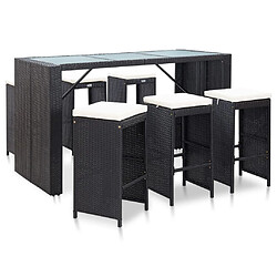 vidaXL Ensemble de bar 7 pcs Résine tressée