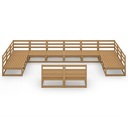 Avis vidaXL Salon de jardin 12 pcs - Bois pin massif