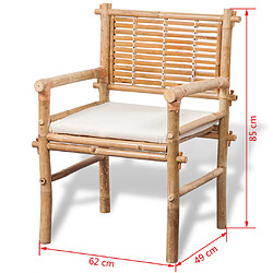 VIDAXL Mobilier de bistro 3 pcs - Bambou pas cher
