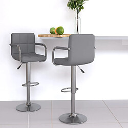 VIDAXL Tabourets de bar Similicuir 2 pcs - Gris