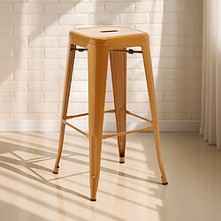 Avis ICONIK INTERIOR Tabouret de bar - Design industriel - 76cm - Nouvelle édition- Stylix Jaune pâle