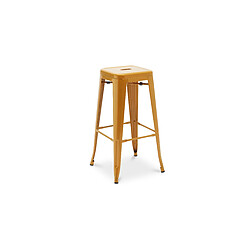 ICONIK INTERIOR Tabouret de bar - Design industriel - 76cm - Nouvelle édition- Stylix Jaune pâle pas cher