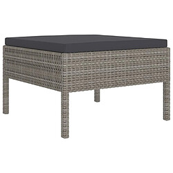 Acheter vidaXL Salon de jardin 2 pcs avec coussins - Résine tressée gris