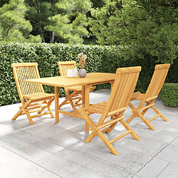 vidaXL Ensemble à manger de jardin 5 pcs - Bois de teck massif