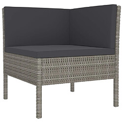 Avis vidaXL Salon de jardin 2 pcs avec coussins - Résine tressée gris