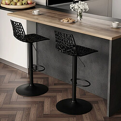 Grand Soleil lot de 2 tabourets de bar - Noir