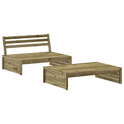 Avis vidaXL Salon de jardin 2 pcs bois de pin imprégné