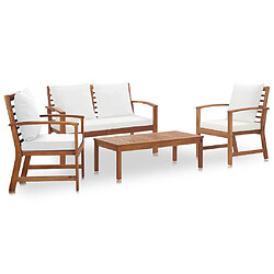 vidaXL Salon de jardin 4pcs Bois d'acacia solide