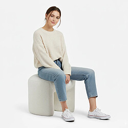 Avis ICONIK INTERIOR Repose-pieds Rembourré en Tissu Bouclé - Vieire Blanc