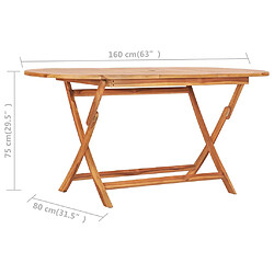 vidaXL Ensemble à manger - 9 pcs - Teck solide pas cher