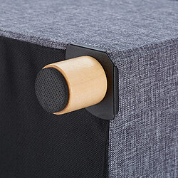 Avis Helloshop26 Pouf-coffre tissu - Gris