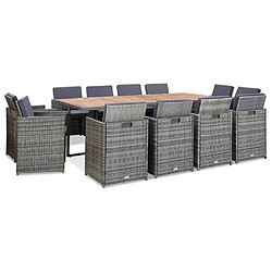 vidaXL Mobilier à dîner extérieur 13 pcs
