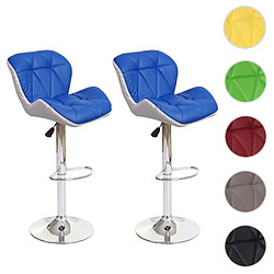 Mendler Lot de 2 tabourets de bar - Bleu