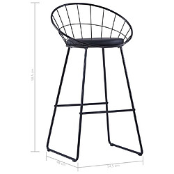 Helloshop26 Lot de 2 tabourets de bar - Synthétique noir