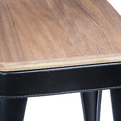 Atmosphera Tabouret de bar Joris - H. 60 cm - Noir