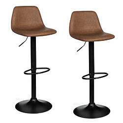 Idmarket Market Tabourets de bar TEXAS - Marron Vintage