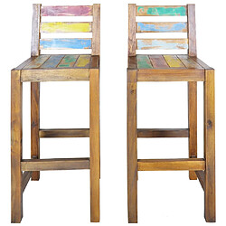 VIDAXL Tabourets de bar - Bois massif | Multicolore