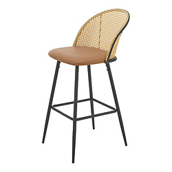 Helloshop26 Lot de 2 tabourets de bar - Marron et noir