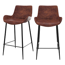 Rendez Vous Deco Chaise de Bar Pirata - Marron 65 cm (Lot de 2)