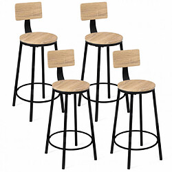 Idmarket Market Tabouret de Bar Detroit - Lot de 4